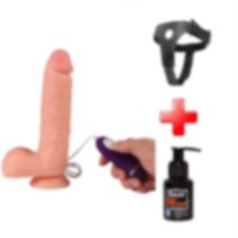 Lilitu Shop 21 Cm Belden Bağlamalı Titreşimli Realistik Dildo Penis Set