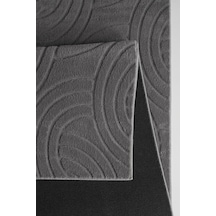 Plato Halı Opqo Oymalı Premium Oturma Odası, Salon, Antre, Yıkanabilir Polyester Kaymaz Taban Gri Halı