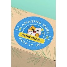 Amazing Work Meow Meow Kedi Sticker 3x3cm St2218 Çok Renkli