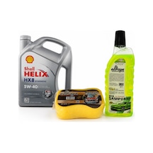 Shell Helix HX8 5W-40 Motor Yağı 4 L + Oto Şampuan 1000 ML + Yıkama Süngeri