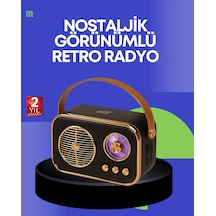 Klasik Retro Radyo Bluetooth Destekli Fm Özellikli Şarjlı Hoparlör