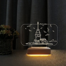 3D Sevgiliye Hediye Kız Kulesi Tasarım Gece Lambası