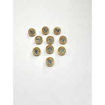 Taşlı Bluz Düğmesi / Metal Bluz Düğmesi Gold / 10 Adet /2887/ - Model 1