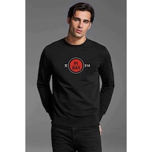14 Mart Dünya Pi Günü Baskılı Siyah Erkek Örme Sweatshirt (528550582)