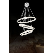 Meyra Modern 3'lü Led Halka 50 Cm Led Avize Myr-3h50-w150-mıx4578-546 Krom