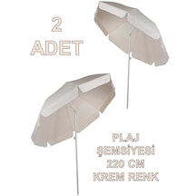 2 Adet Plaj Şemsiyesi Krem Renk