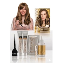 Maxx Deluxe Golden Beauty Set Saç Boyası 8.0 Açık Kumral 2 Adet + Fırça+pratik Boya Kabı