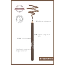 Uzun Süre Kalıcı, Belirginleştirici Şekillendirici Kahve Kaş Kalemi - Brow Liner 151 Medium Brown Çok Renkli