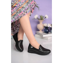 Mammamia D23ka 6015 Siyah Hakiki Deri Comfort Kadın Ayakkabı-siyah