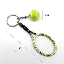 Gerçekçi Tenis Raketi Tasarımlı Şık Anahtarlık Kolye Çanta Süsü Tennis Keychain 5668