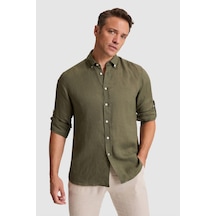 U.s. Polo Assn. Erkek Koyu Haki Gömlek Desenli 50319065-vr111