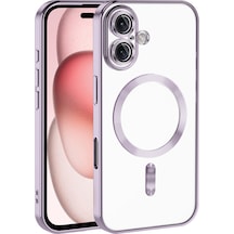 Mobilteam Apple iPhone Uyumlu 16 Kılıf Kamera Korumalı Magsafe Wireless Şarj Özellikli Demre Kapak Lila