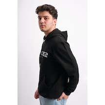We&me Oversize Geniş Kalıp Baskılı Kapüşonlu Erkek Sweatshirt Turuncu