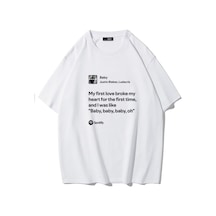 Brz Collectıon Brz Collection Unisex Oversize Justin Bieber - Baby T-shirt Beyaz