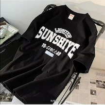 Startmore Sunshıya Baskılı Oversize Kalıp T-shırt Siyah