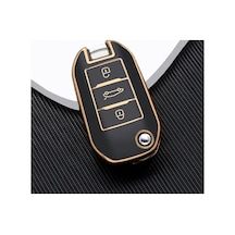 Peugeot 208 301 307 308 508 2008 3008 Partner Van Anahtar Kılıfı Anahtarlı Model Siyah/gold