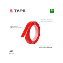 S-dizayn Çift Taraflı Bant 10mm X 33 Metre Şeffaf Silikon Vhb Bant A+kalite 10 MM x 33 M