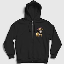 Presmono Unisex Angel Lil Peep Fermuarlı Kapüşonlu Sweatshirt Siyah