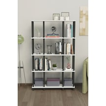 Venora 5 Katlı Modern Kitaplık Dekoratif Çok Amaçlı Kitaplık Ve Organizer Çok Raflı Düzenleyici - Beyaz Beyaz