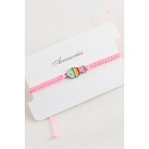 Balık Makrome Örgülü Bileklik - Pembe N145