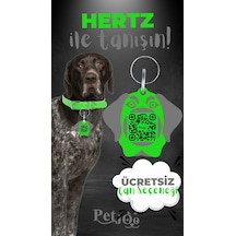 Petjoo 26.Hertz Gri-Yeşil Qr'lı Köpek Künyesi