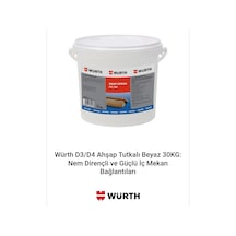 Würth D3/d4 Ahşap Tutkalı Beyaz 30kg: Nem Dirençli Ve Güçlü İç Mekan Bağlantıları