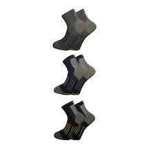 Erkek Yarım Konç Çok Renkli Pamuklu Çorap 3'lü Paket Çok Renkli