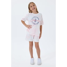 U.S. Polo Assn. Kız Çocuk 2 Li Şort T-şhirt Takım Koyu Coral-2333 Pembe