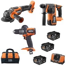 Aeg JP18AA3-503B 18V Akülü Kırıcı Delici + Taşlama + Vidalama Makinesi Seti