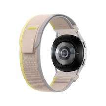 Forzacase Samsung Uyumlu Gear Sport R600 İçin Cırtlı Hasır Kumaş Kordon Kayış - Fc604 Sarı