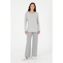U.s. Polo Assn. Kadın Gri Melanj Pijama Takım 50302036-vr086 Gri Melanj