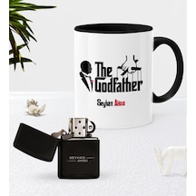 Kişiye Özel The Godfather Siyah Kupa Bardak Benzinli Metal Çakmak