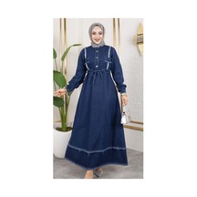 Harman Butik Kadın Püsküllü Denim Kot Elbise Lacivert Lacivert