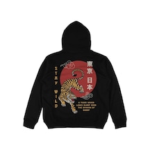 Startmore Adrift Stay Wild Siyah Oversize Unisex Kapüşonlu Sweatshirt Hoodie Siyah