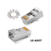 Rj45 Cat5 Cat6 Jack Metal Konnektör Başlık 10 Adet Rj45 Cat5 Cat6 Jack Metal Konnektör Başlık 10 Adet