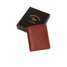 Newish Polo Erkek Hakiki Deri Cüzdan Ve Kartlık - New007 Taba