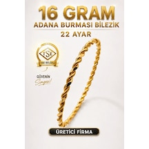 22 Ayar Tse Belgeli 16 Gram Adana Burması Bilezik Altın Gold İşçiliksiz Düğün Nişan