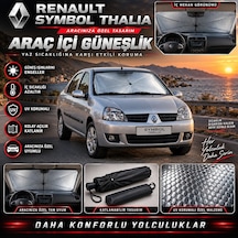 Renault Symbol Thalia Araç Ön Cam Güneşliği Katlanabilir Şemsiye Oto Güneşlik Uv Korumalı Gölgelik Araba Oto Şemsiyesi