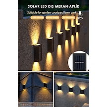 TechnoSmart 1Adet Modern Solar Çift Taraflı Aplik Güneş Enerjili Aydınlatma Dekorasyon Duvar Lamba