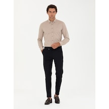 Cacharel Lacivert Carrot Fit Çizgili Kanvas Pantolon