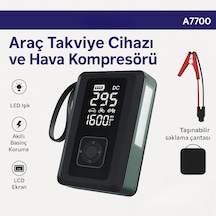 Taşınabilir 4'ü 1 Arada Akü Takviye Cihazı Kompresör, Powerbank