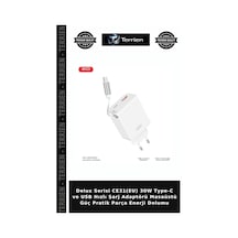 Delux Serisi Ce31 Eu 30w Type-c Ve Usb Hızlı Şarj Adaptörü Masaüstü Güç Pratik Parça Enerji Dolumu