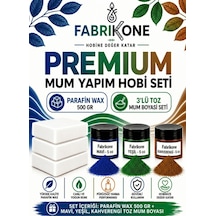 Premium Mum Yapım Hobi Seti - Parafin Wax 500 Gr - 3'lü Toz Mum Boyası Seti - Mavi, Yeşil, Kahverengi Bkfabpw5003mykh Karışık