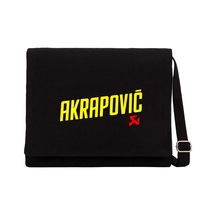 Akrapovic Logo Siyah Kanvas Postacı Çantası