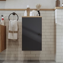 Banyo Dolabı Mat Mdf 60 X 35 Cm Banyo Boy Dolap Atlantik Antrasit Atlantik Çam - Antrasit