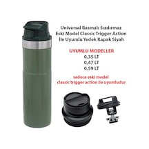 Universal Basmalı Sızdırmaz Trigger Action Termoslar İle Uyumlu Kapak Siyah