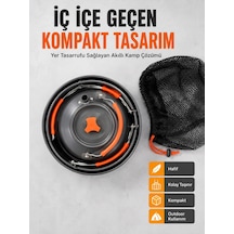 Kargo Kompakt Kamp Yemek Seti Alüminyum Tencere Tava Çaydanlık Taşıma Fileli Outdoor Set Najmaddin Çok Renkli