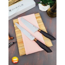 Black Copper Serisi 2 Li Mutfak Bıçak Seti Ekmek - Nakiri
