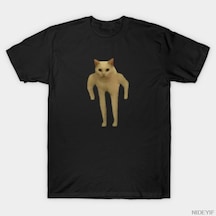 Flood Of Style Uzun Bacaklı Lanetli Kedi İkonik İki Ayaklı Kedi Meme Tişörtü Erkekler Kadınlar İçin %100 P Çok Renkli