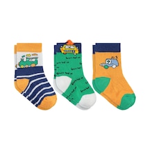Civil Baby 3d Araç 3'lü 6- Bebek Erkek Çorap Set - Standart